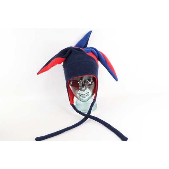 Vintage 90s Columbia Spell Out Fleece Jester Joker Winter Hat Beanie Size S/M - Picture 1 of 6